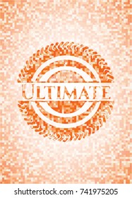 Ultimate orange mosaic emblem with background