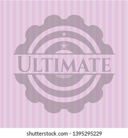 Ultimate pink emblem. Vector Illustration. Detailed.