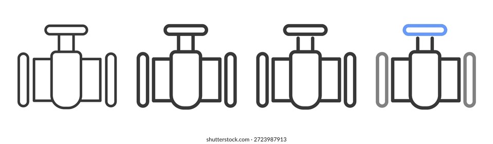 Estilos de tubería definitivos con Variantes Línea de Ilustración vectorial de conjunto de iconos