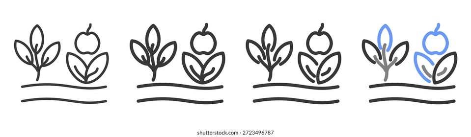 The Ultimate polyculture Styles with Variations Line of icon set vector illustration 