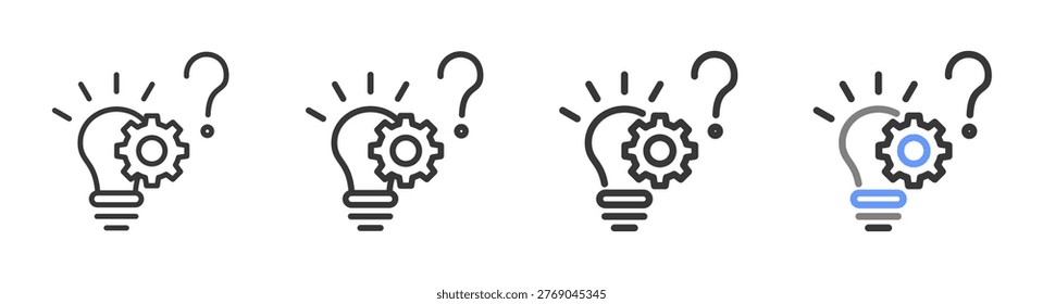 The Ultimate problem Styles with Variations Line of icon set vector illustration