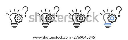 The Ultimate problem Styles with Variations Line of icon set vector illustration