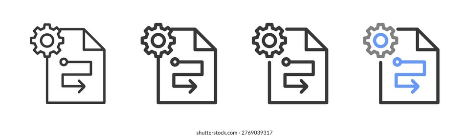 The Ultimate procedures Styles with Variations Line of icon set vector illustration