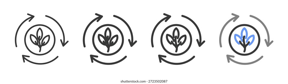 The Ultimate Regenerative Styles with Variations Line of icon set vector illustration