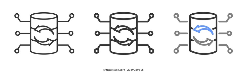 The Ultimate restoring data Styles with Variations Line of icon set vector illustration