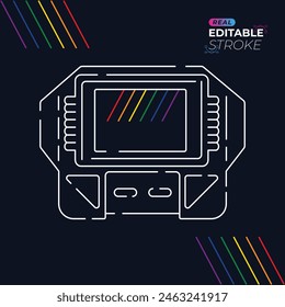 Ultimate retro gaming experience with our high-quality editable stroke vintage-inspired gaming handsets, perfect for nostalgic gamers seeking a classic arcade feel.