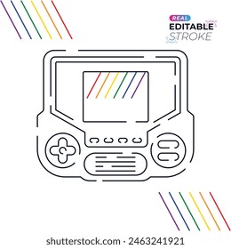 Ultimate retro gaming experience with our high-quality editable stroke vintage-inspired gaming handsets, perfect for nostalgic gamers seeking a classic arcade feel.