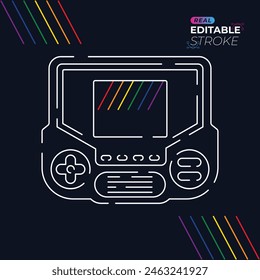 Ultimate retro gaming experience with our high-quality editable stroke vintage-inspired gaming handsets, perfect for nostalgic gamers seeking a classic arcade feel.