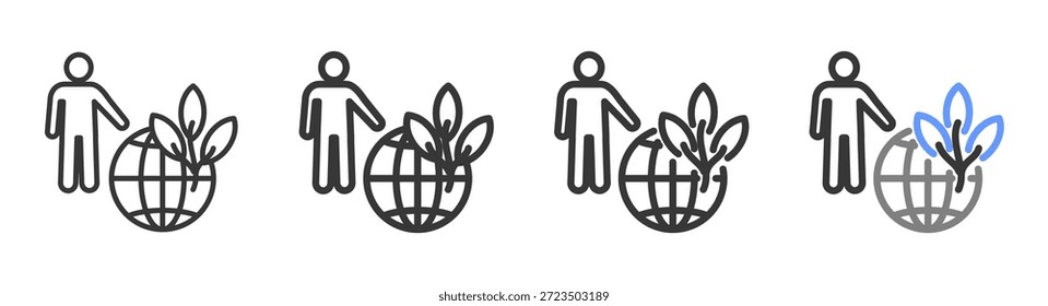 The Ultimate Rewilding Styles with Variations Line of icon set vector illustration  