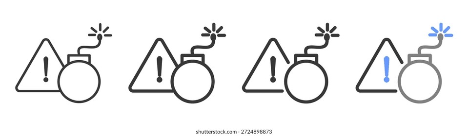 Os Estilos de risco Definitivos com Variações Linha de ícone definir ilustração de vetor