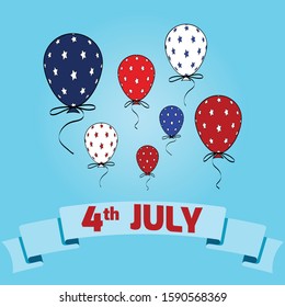 Ultimate sale label vector design with patriotic party flags on string. American 4th July Independence Day vector elements 