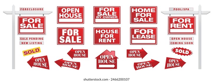 Ultimate Set of Vector Real Estate Signs with Placards - Build Your Own.