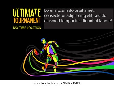 Ultimate Sport Invitation Poster Or Flyer Background With Empty Space, Frisbee Banner Template