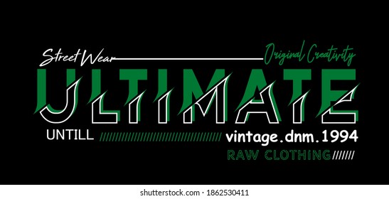 Ultimate street wear original creativity untill vintage dnm 1994 raw clothing black background illustration vector