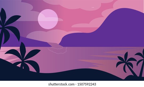 Ultimate Sunset Evening Landscape Background