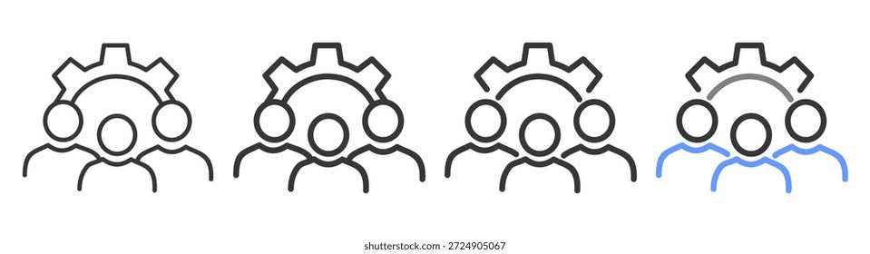 Das ultimative Team Stile mit Variationen Linie von Symbol-Set Vektorgrafik