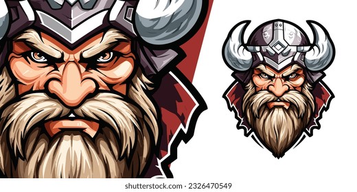 Caballero Viking Ultimate: Gráfico vectorial de ilustración para equipos de juegos deportivos e-deportivos, con logotipo de mascota bárbara