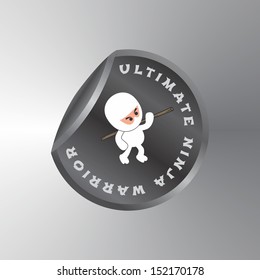 ultimate white ninja boy warrior sticker label