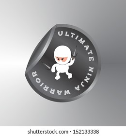ultimate white ninja kid warrior sticker label