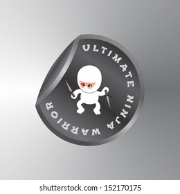 ultimate white ninja little warrior sticker label
