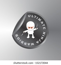 ultimate white ninja warrior fighter sticker label