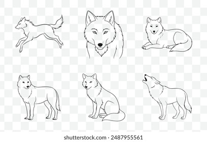 Ultimate Wolf Line Art Vector Set Collection for Stunning Designs