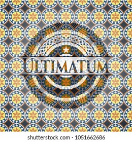 Ultimatum arabesque badge. arabic decoration.