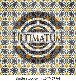 Ultimatum arabesque emblem. arabic decoration.