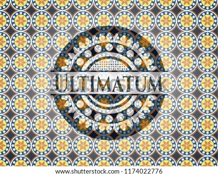 Ultimatum arabesque style emblem. arabic decoration.