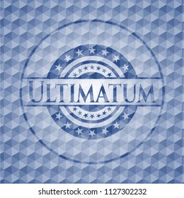 Ultimatum blue polygonal emblem.