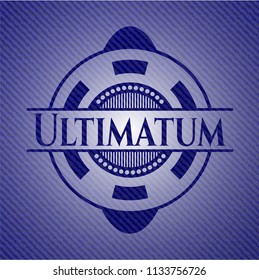 Ultimatum emblem with jean texture