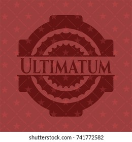 Ultimatum red emblem. Retro
