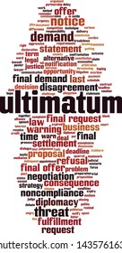 Ultimatum word cloud concept. Collage made of words about ultimatum. Vector illustration