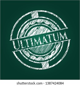 Ultimatum written with chalkboard texture. Vector Illustration. Detailed.
