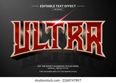 Plantilla de efecto de texto modificable Ultra 3D