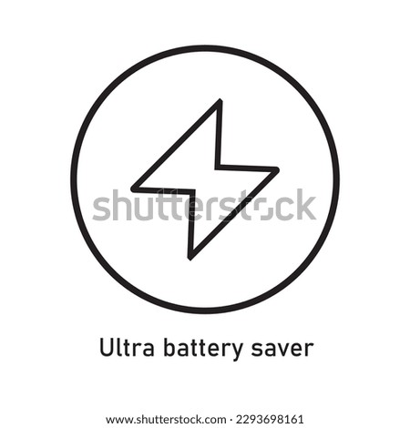 Ultra Battery Saver Icon Vector Image Illustration. Mobile phone Icon .