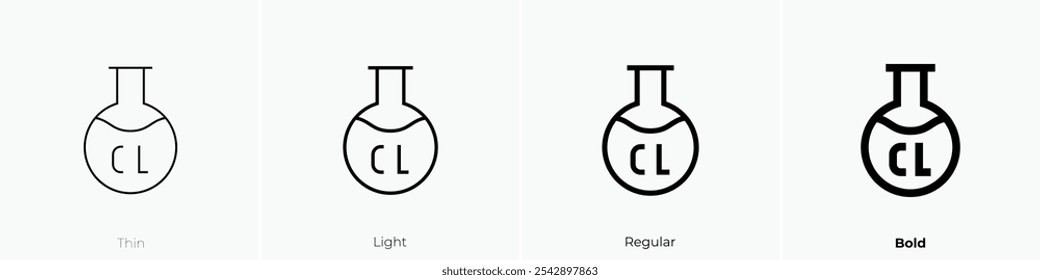 ultra chlorine icon. Thin, Light Regular And Bold style design isolated on white background