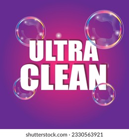 Ultra clean, soap bubble icon vector illustration symbol	