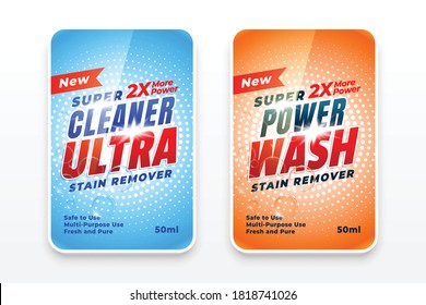 ultra cleaner laundry detergent labels set of two