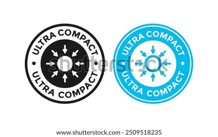 Ultra Compact size badge logo design. Suitable for Compress symbol vector illustration and information