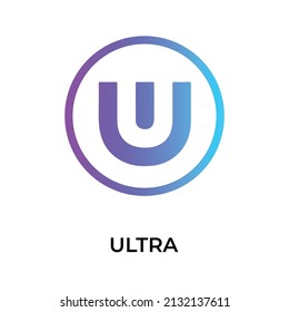 Ultra Cryptocurrency token icon. UOS token symbol. Cryptocurrency vector icon. Flat Vector illustration - Vector