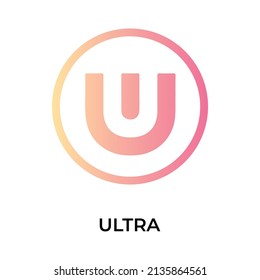 Ultra Cryptocurrency token icon. UOS token symbol. Cryptocurrency vector icon. Flat Vector illustration - Vector