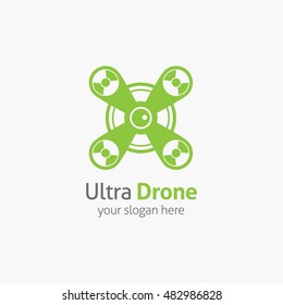 Ultra Drone icon, logo and template. Flat Style. Vector Illustration
