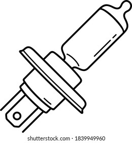 Ultra fog light. Vector outline illustration.