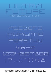 Ultra Future Monospace Font, Vector Type