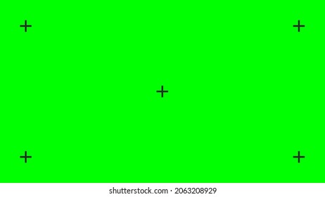 Ultra HD 4K green screen layout. Template for video keying with markers. 3840x2160