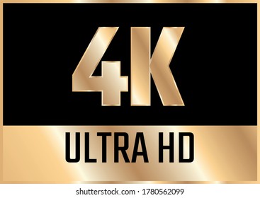 Icono Ultra HD 4K. Imagen con ruta de recorte.