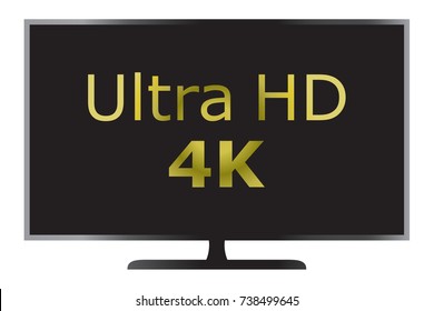 Ultra HD 4K Television icon. Symbolic vector for 4K resolution displays