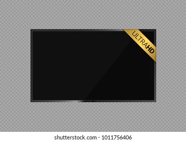 Ultra HD 4K TV screen. High resolution, Vector illustration