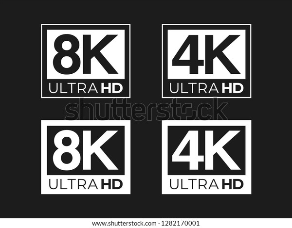 Ultra Hd 8k 4k Logo Set Stock Vector (Royalty Free) 1282170001